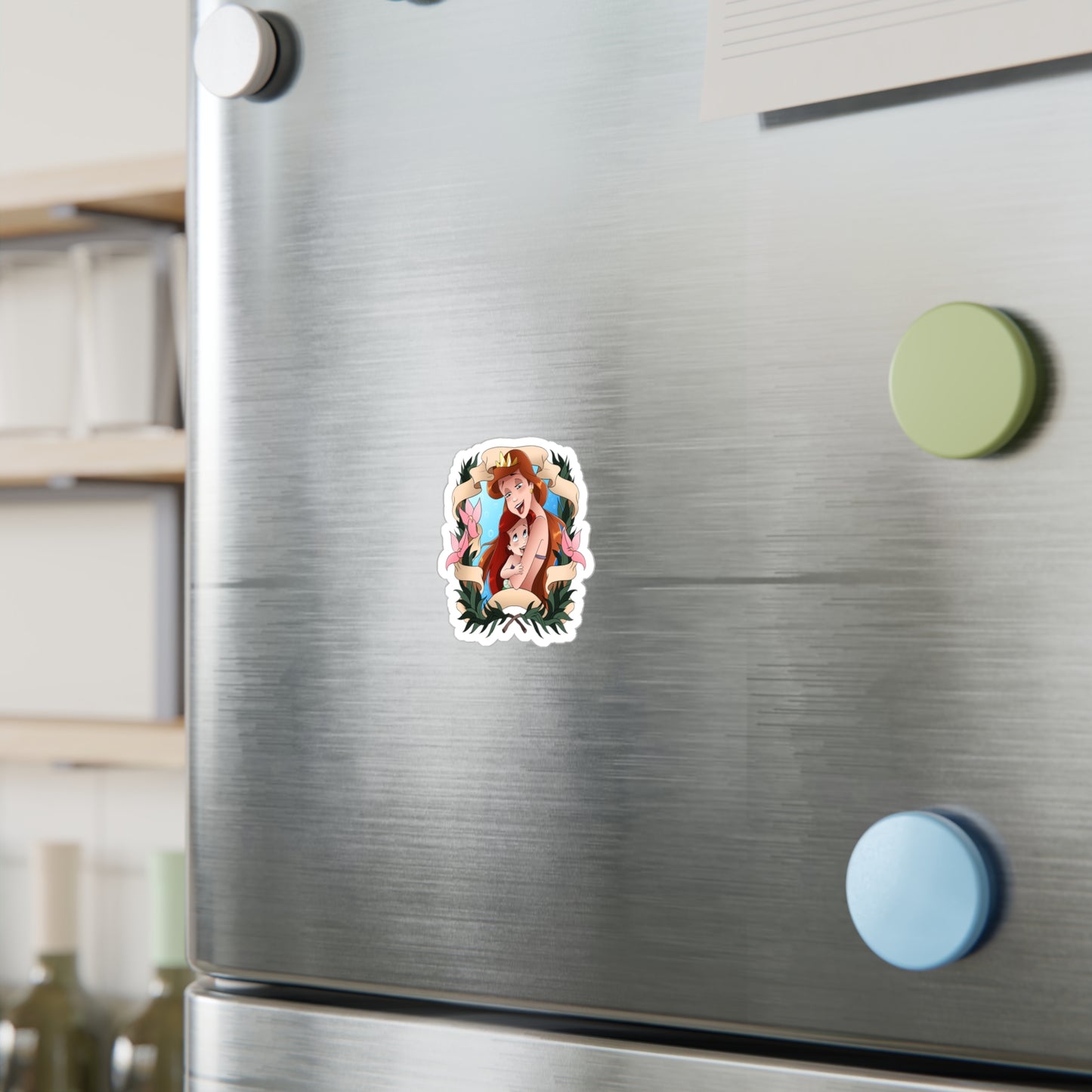 Athena & Ariel Embrace - Vinyl Sticker